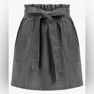 NWT Kancy Kole Black Gray High Waist Denim Skirt